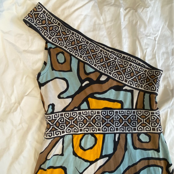 Rare Diane Von Furstenberg one shoulder silk dress US 2 - Picture 3 of 6